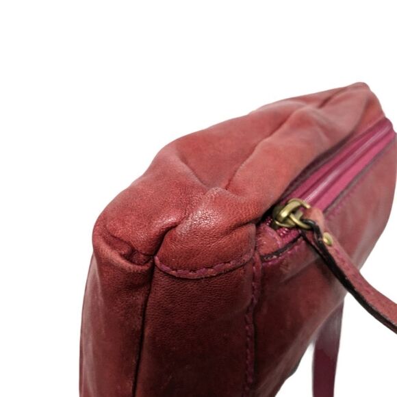 FOSSIL Dark Red Leather Lock Key Crossbody Bag - Picture 11 of 16